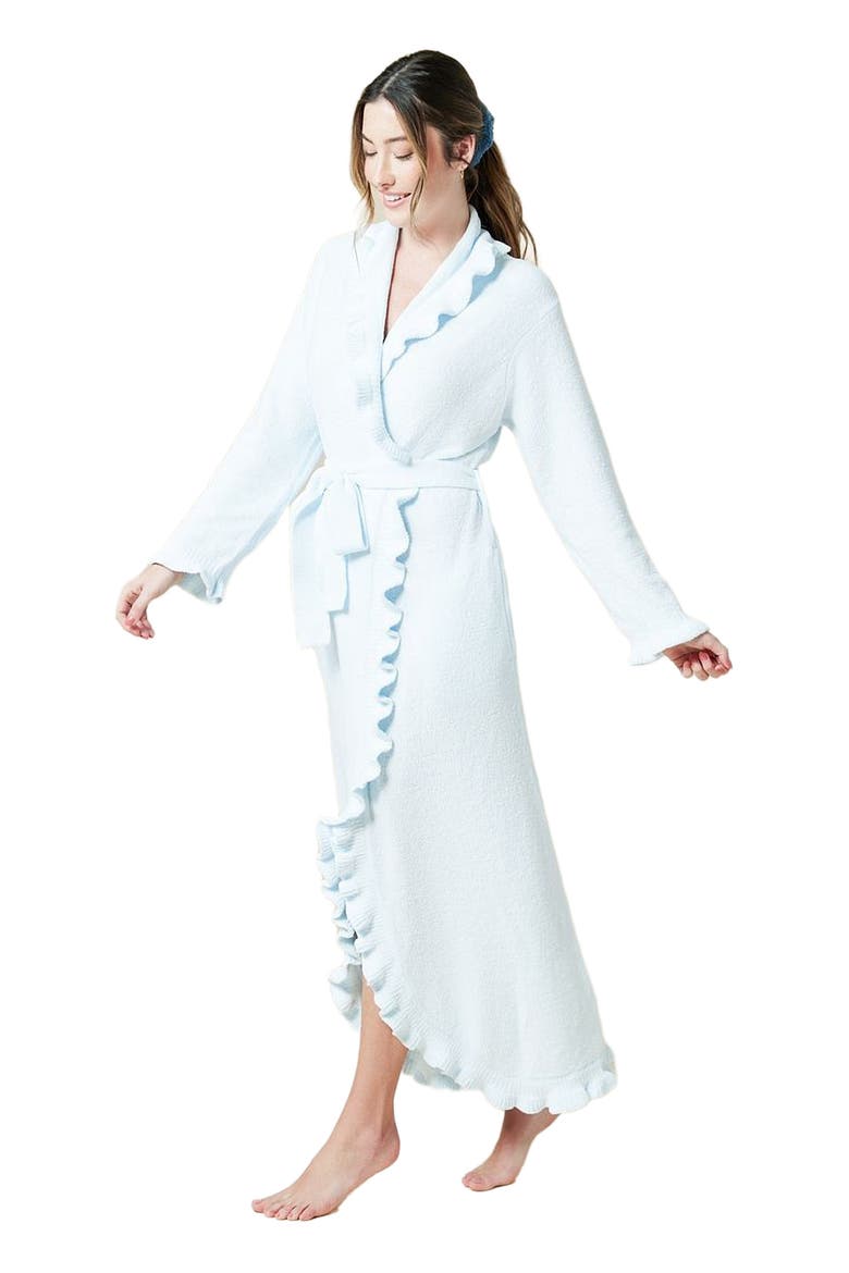 Ruffle Chenille Robe, Alternate, color, Light Blue