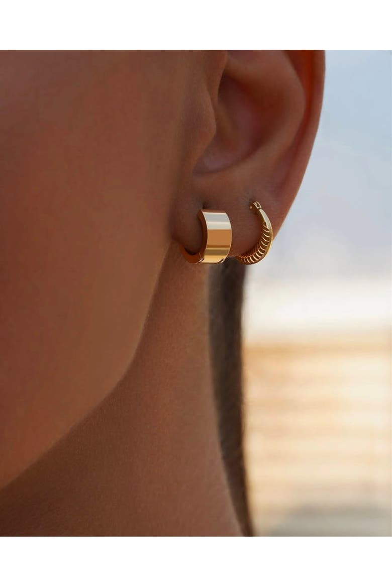 Aurelle Mini Hoop Earrings, Alternate, color, Yellow Gold