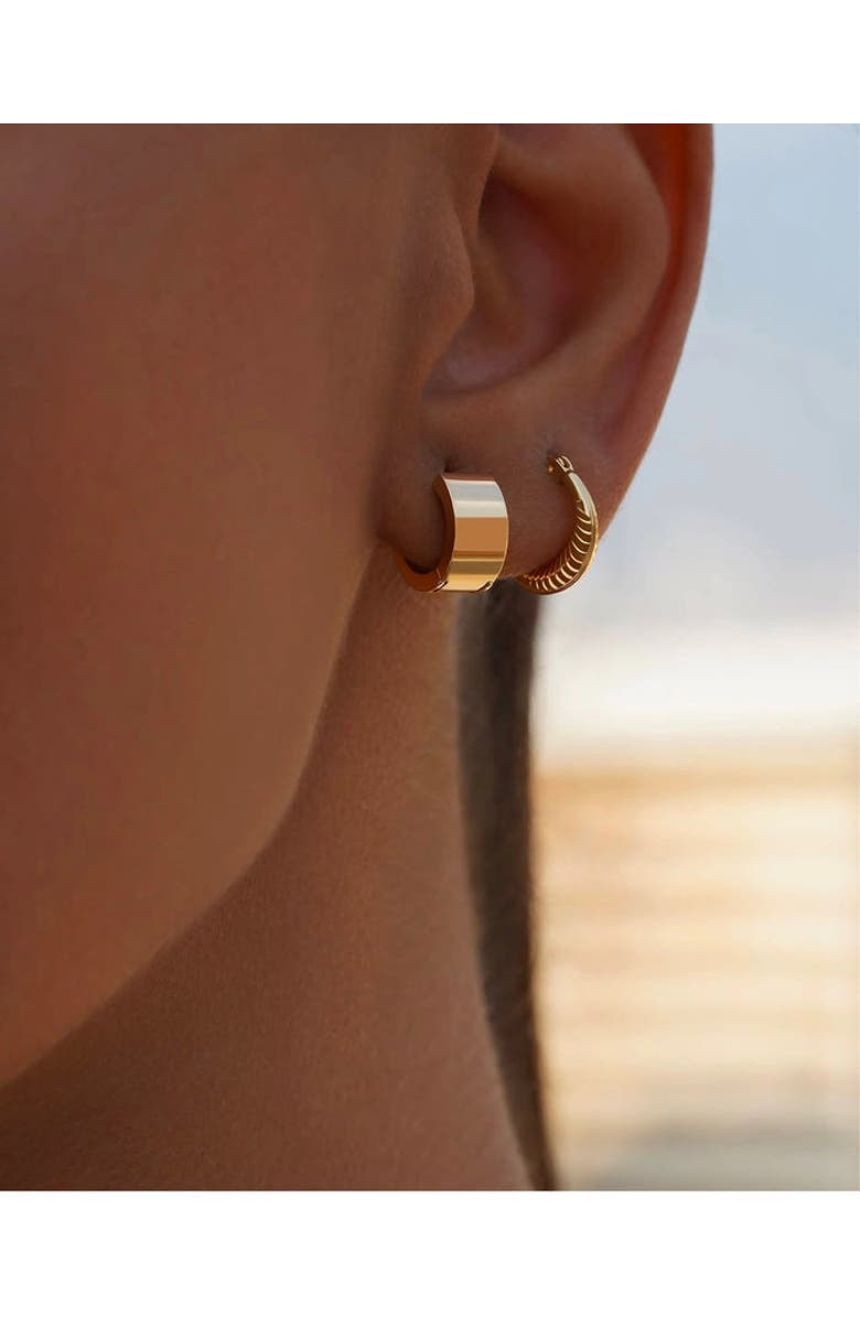 ZARUX Aurelle Mini Hoop Earrings, Alternate, color, Yellow Gold