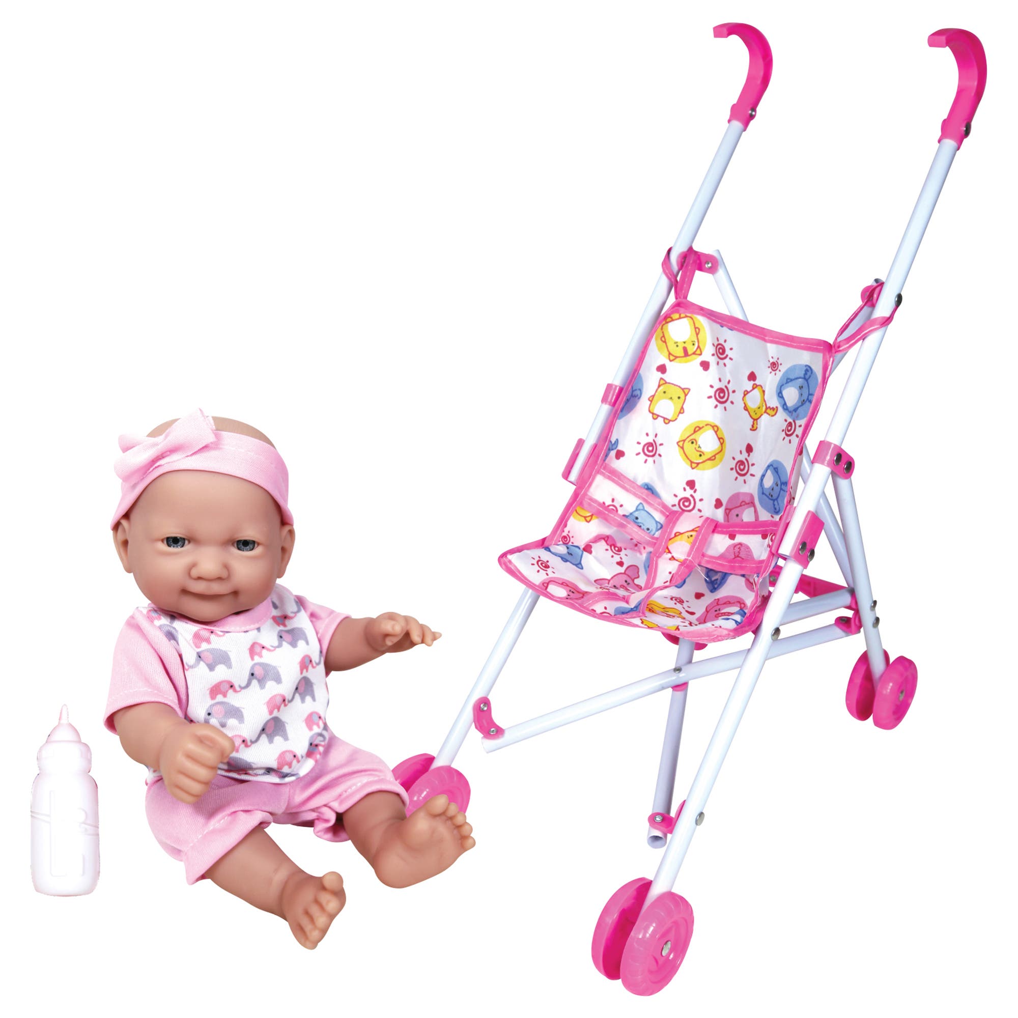 Lissi 10 Inch Baby Doll & Umbrella Stroller Set, Ages 2+ in Multicolored 