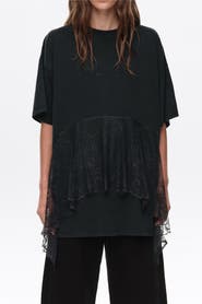 BIMBA Y LOLA Lace Ruffle Oversized T-shirt
