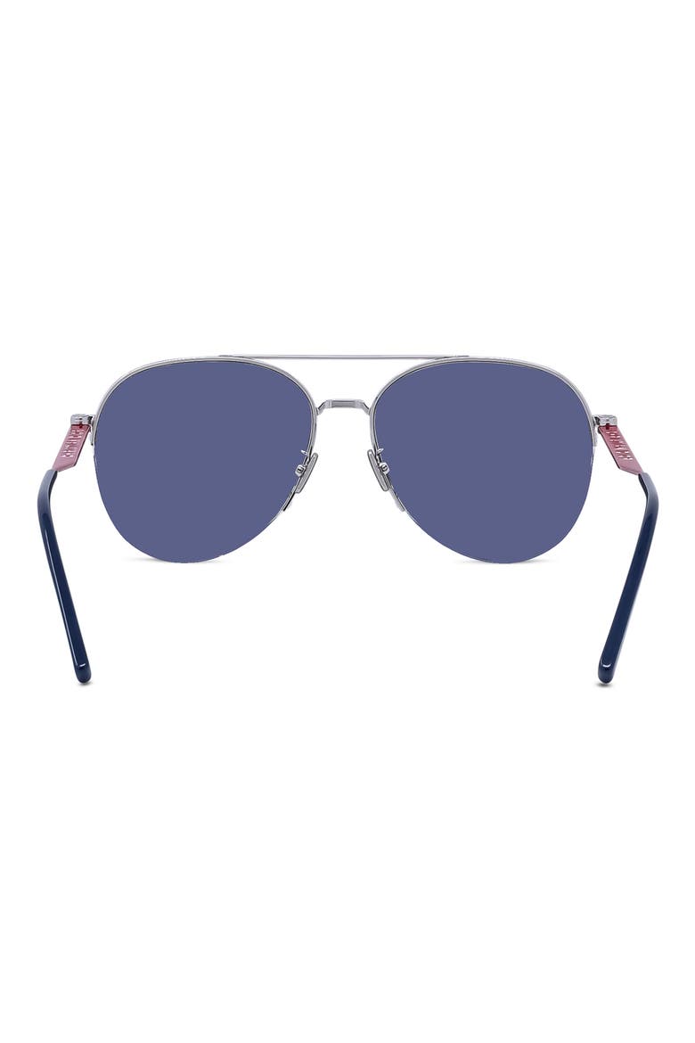 Dior180 59mm Aviator Sunglasses, Alternate, color, SHINY PALLADIUM / SMOKE MIRROR