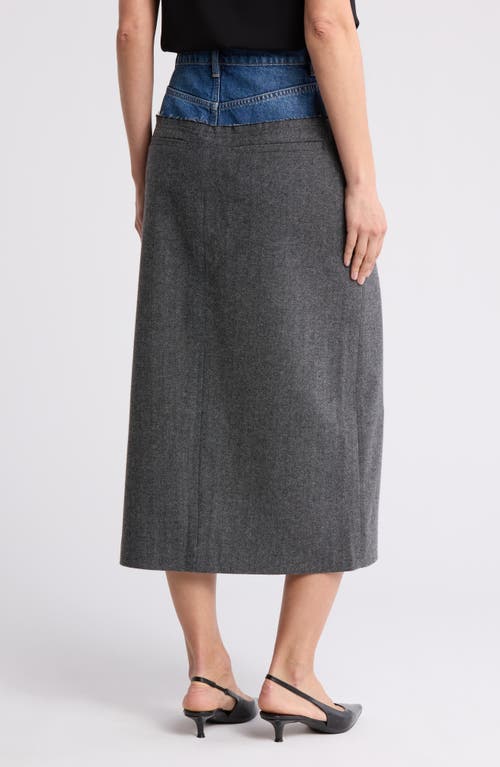 Frame Le Mix Midaxi Skirt In Malibu/herringbone