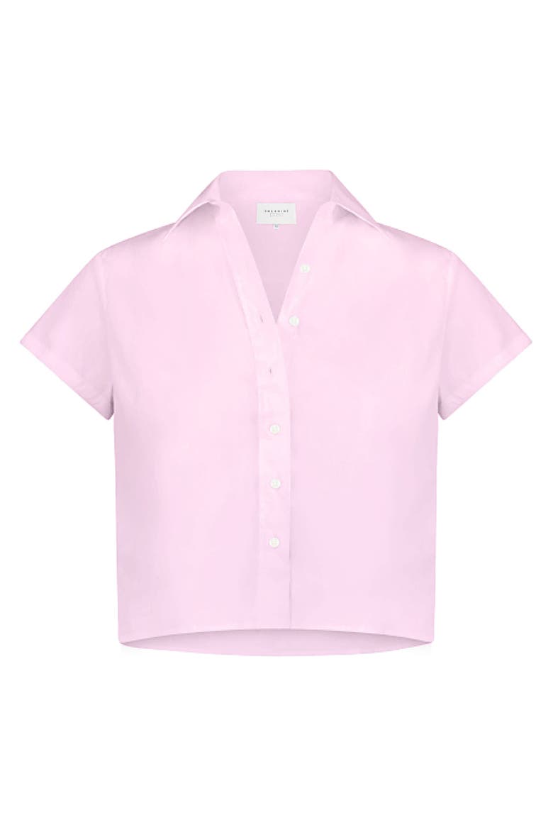 The Boxy Short Sleeve Cropped Shirt, Alternate, color, Light Pink