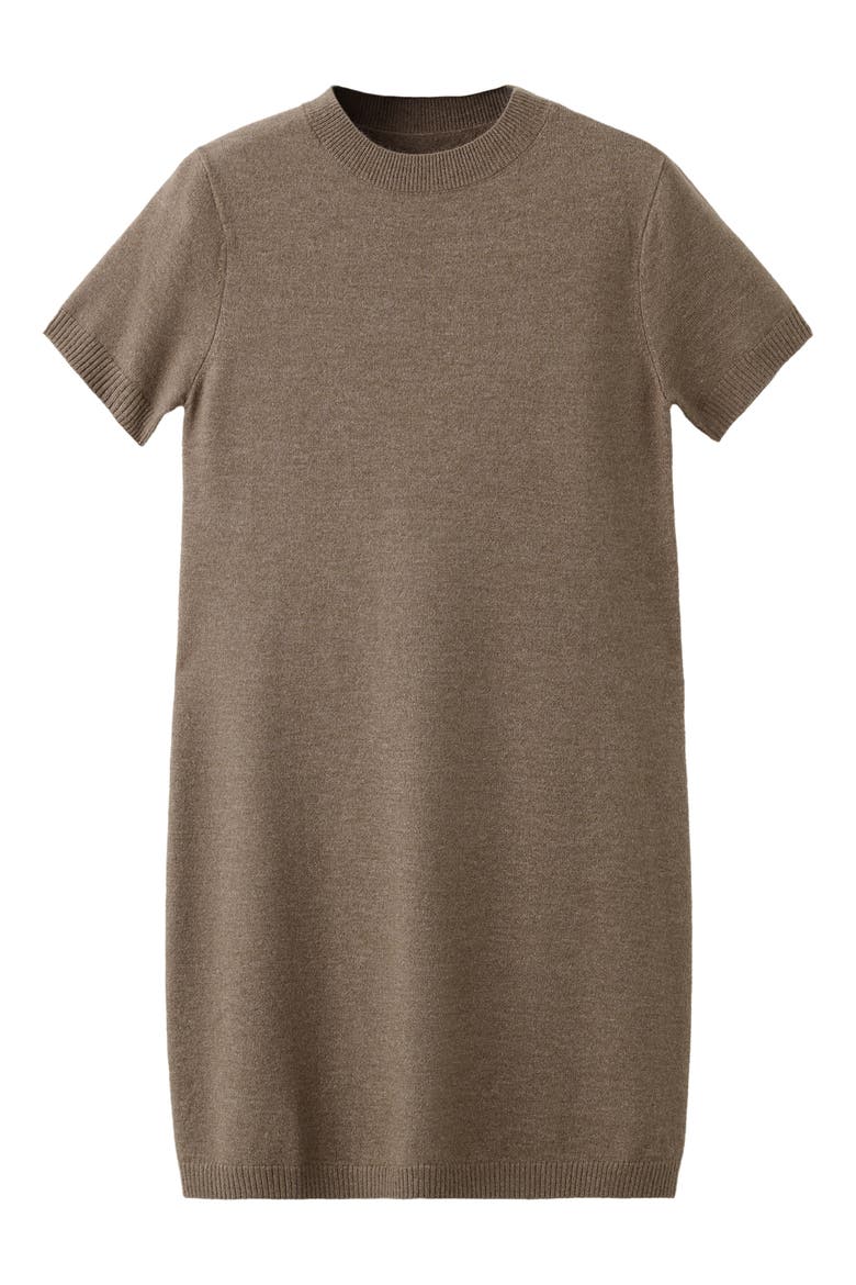 Nekanu Crewneck Fine Knit Minidress, Alternate, color, MEDIUM BROWN