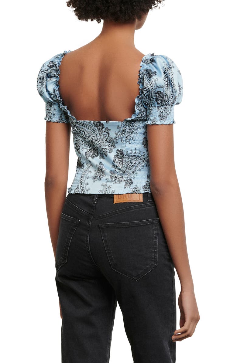 SANDRO Beleen Paisley Smocked Crop Top, Alternate, color, 