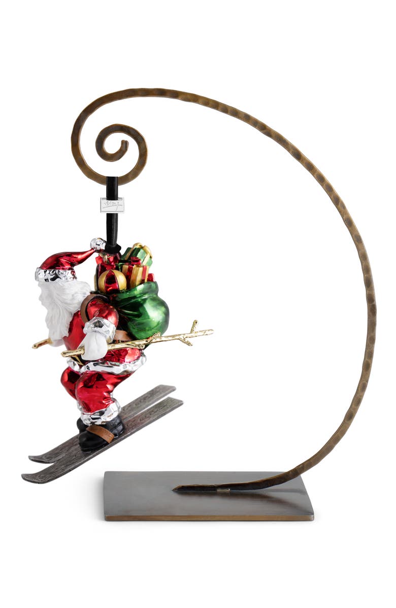 Michael Aram Skiing Santa Ornament, Alternate, color, Red