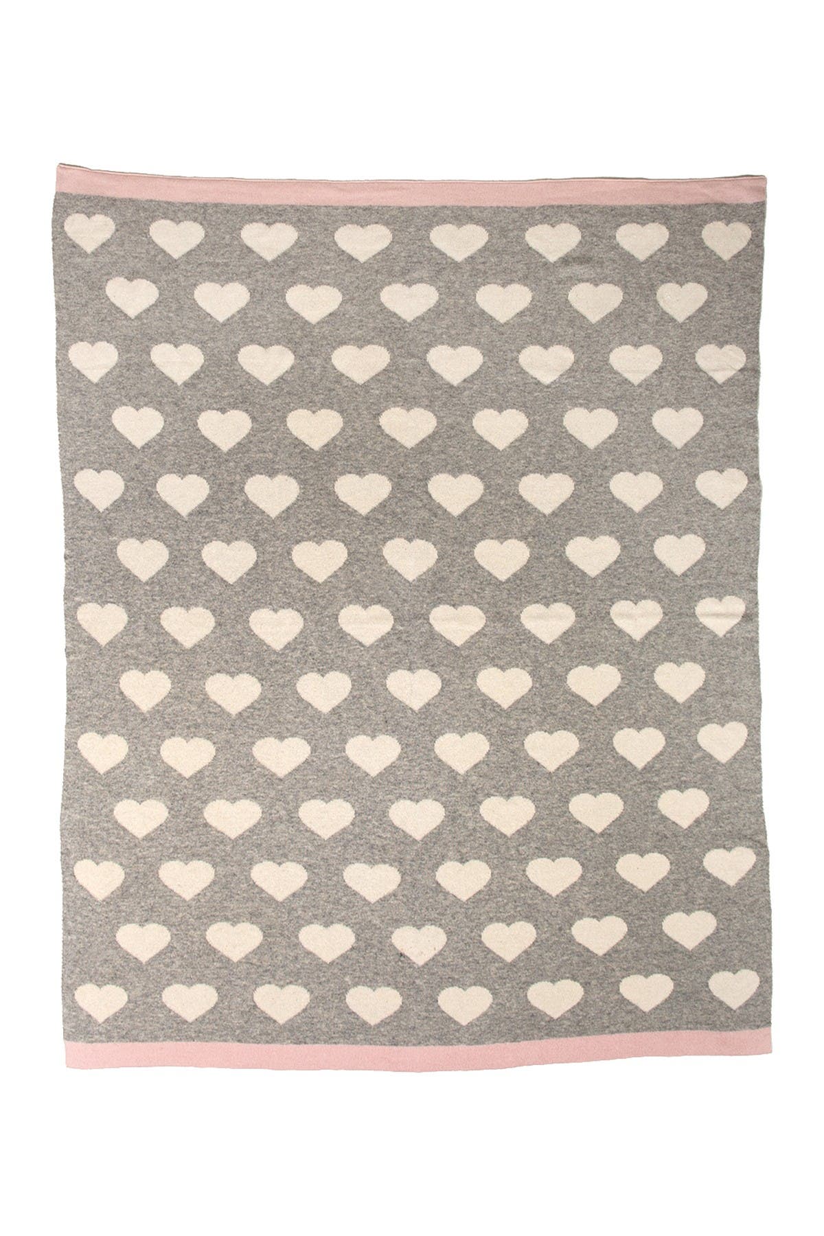 PARKLAND COLLECTION Heartcloud Transitional Light Grey Knitted 32" x 40" Baby Blanket