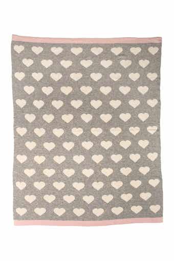 PARKLAND COLLECTION Heartcloud Transitional Light Grey Knitted 32" x 40" Baby Blanket