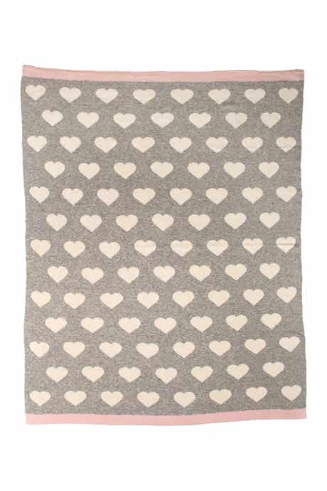 PARKLAND COLLECTION Heartcloud Transitional Light Grey Knitted 32" x 40" Baby Blanket