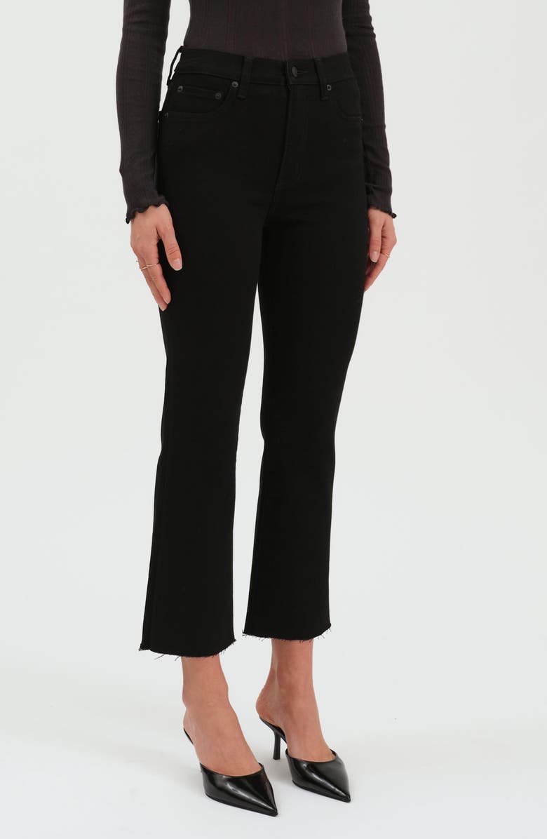 DAZE Shy Girl High Waist Raw Hem Crop Flare Jeans, Alternate, color, After Party