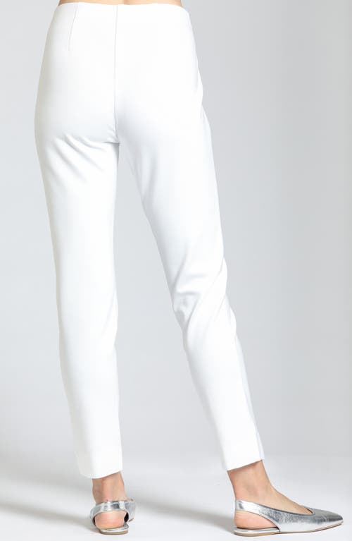 Apny Split Hem Pull-on Crop Slim Pants In White