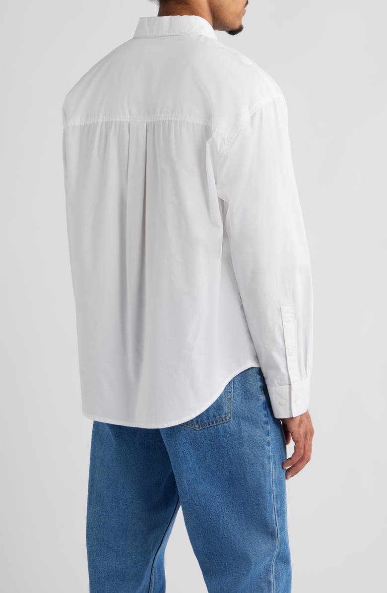 BP. Oversize Cotton Button-Up Shirt, Alternate, color, White