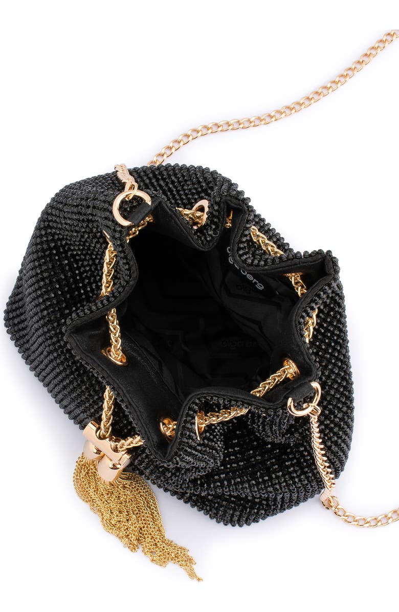 Olga Berg Miranda Drawstring Bucket Bag, Alternate, color, Black