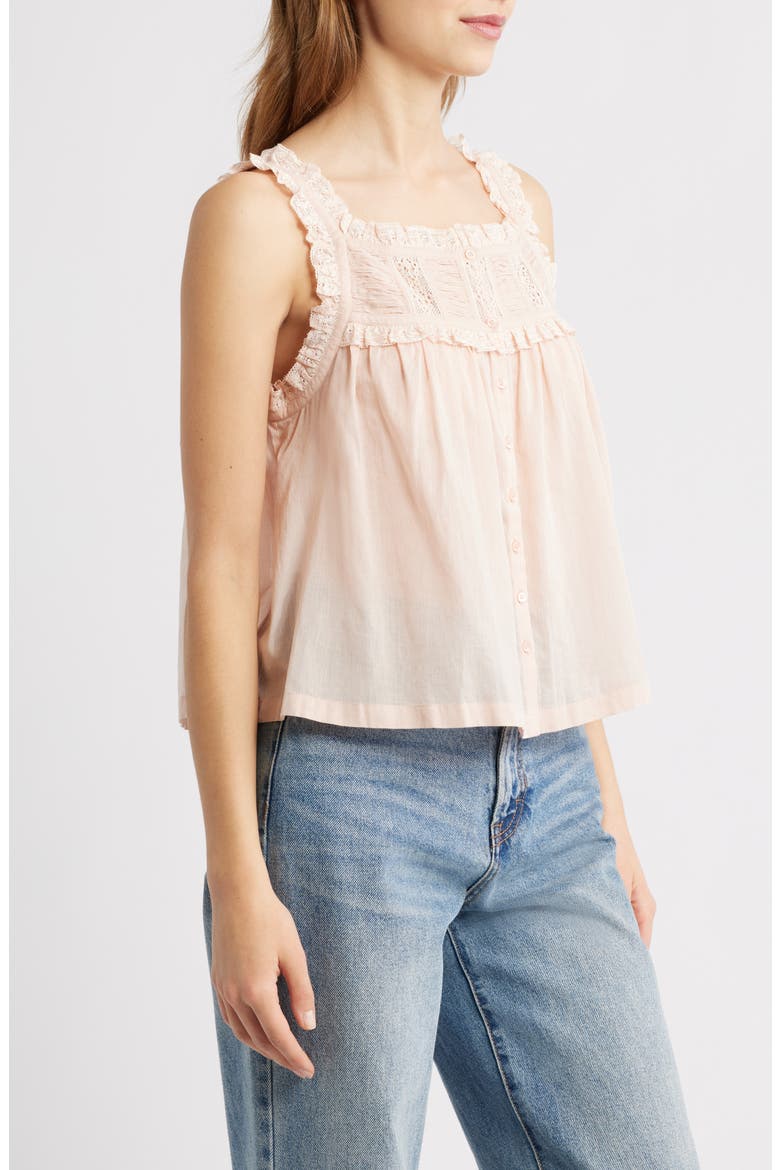 Fidella Lace Trim Top, Alternate, color, BLUSH