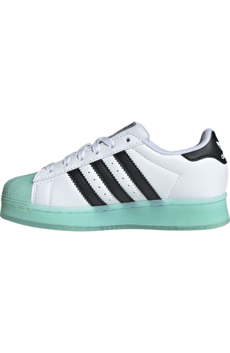 adidas Kids' Superstar LED Lights Sneaker, Alternate, color, White/ Semi Flash Aqua/ Black