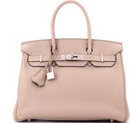 Pre-Owned Hermes Birkin Handbag Grey Togo with Palladium Hardware 30