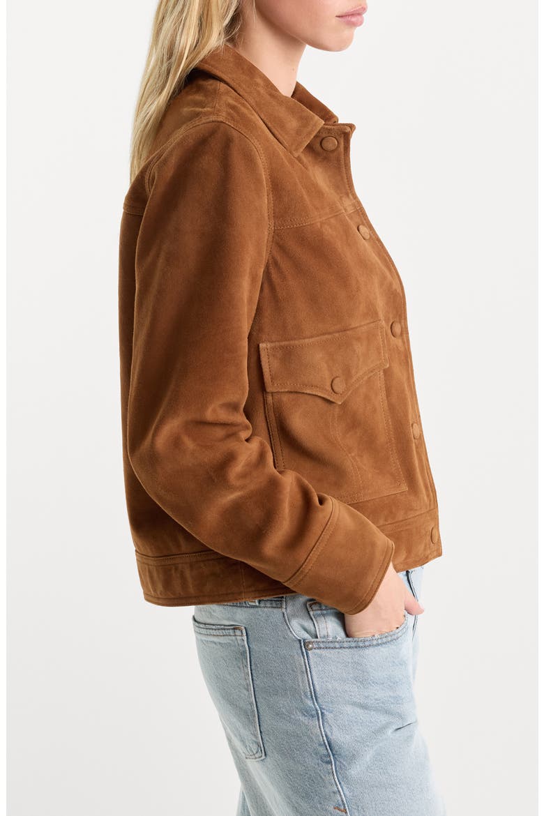 The Boxy Suede Jacket, Alternate, color, CAFE CLAY