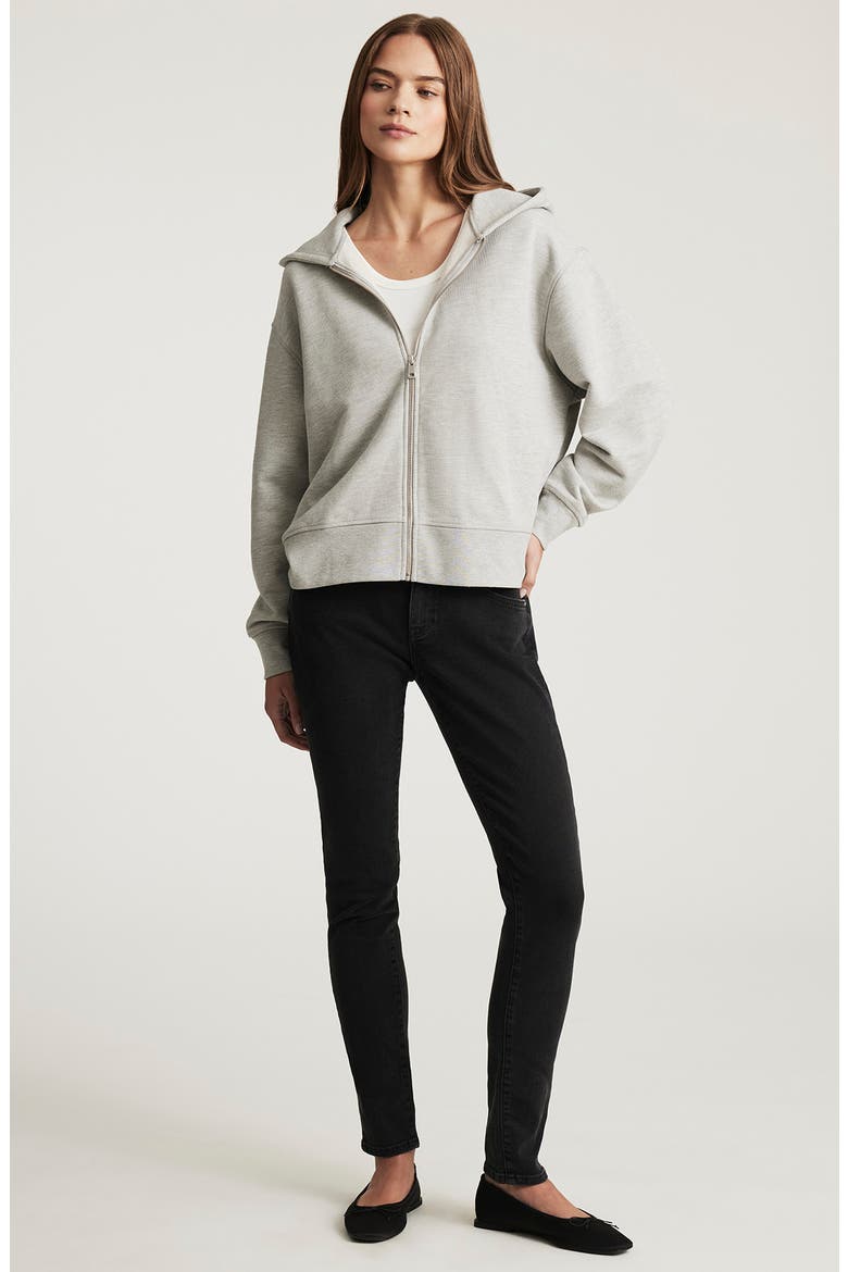 Oversize Zip Hoodie, Alternate, color, GREY MELANGE
