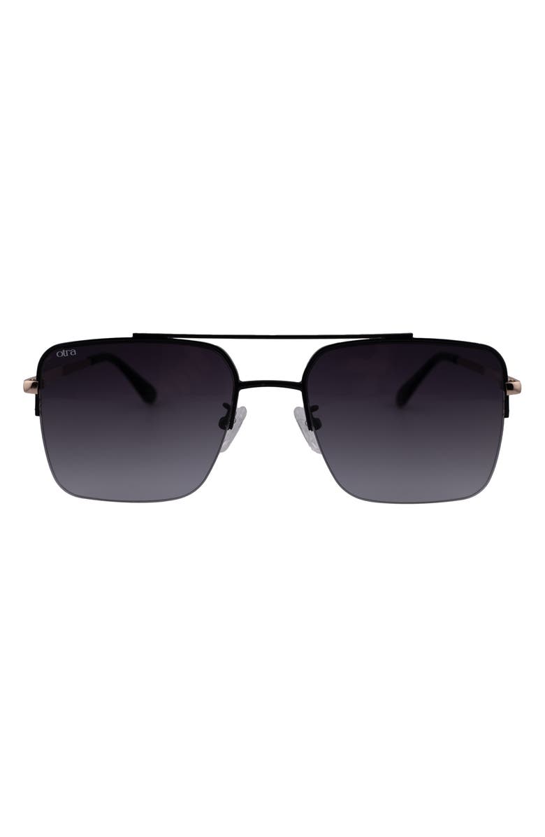 OTRA EYEWEAR Portsea Navigator Sunglasses, Main, color, Black Gold/ Smoke Fade