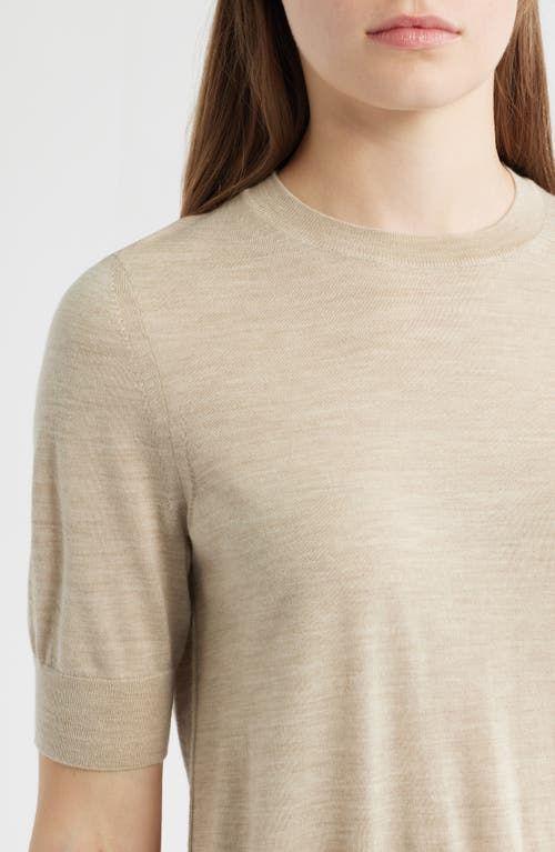 Hugo Boss Boss Farbella Short Sleeve Virgin Wool Sweater In Gray
