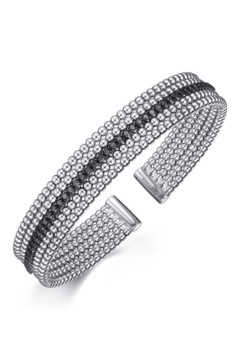 Bujukan Black Spinel Multi-Strand Bracelet, Alternate, color, STERLING SILVER/ BLACK