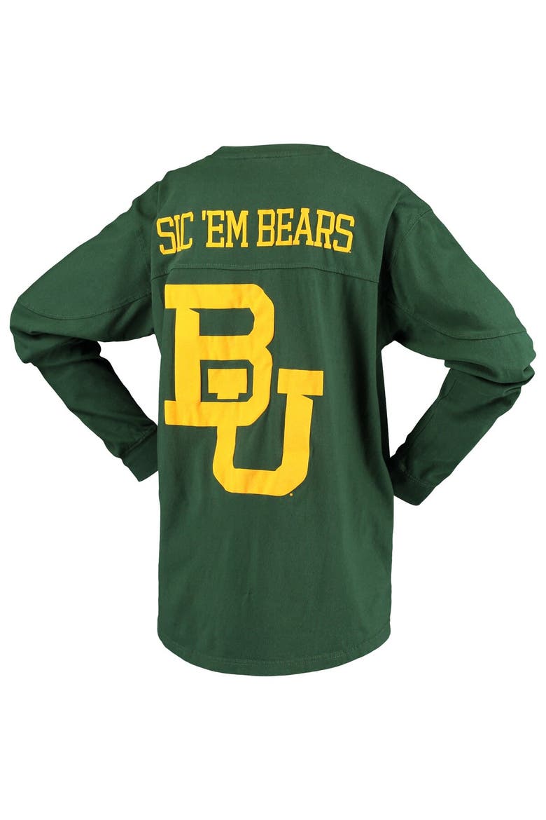 Women's Pressbox Green Baylor Bears Big Shirt Oversized Long Sleeve T-Shirt, Alternate, color, Green