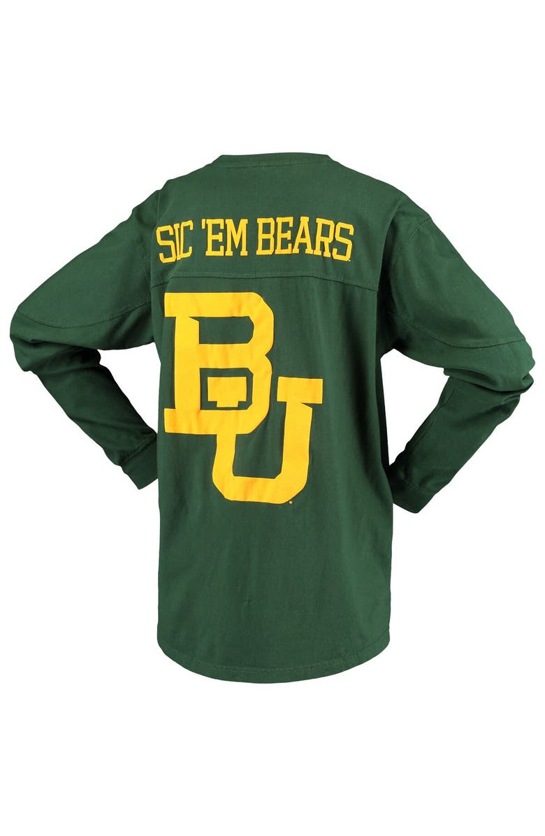 PRESSBOX Women's Pressbox Green Baylor Bears Big Shirt Oversized Long Sleeve T-Shirt, Alternate, color, 