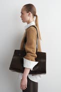 COS Gallery Tote Bag - Croc-Effect Leather