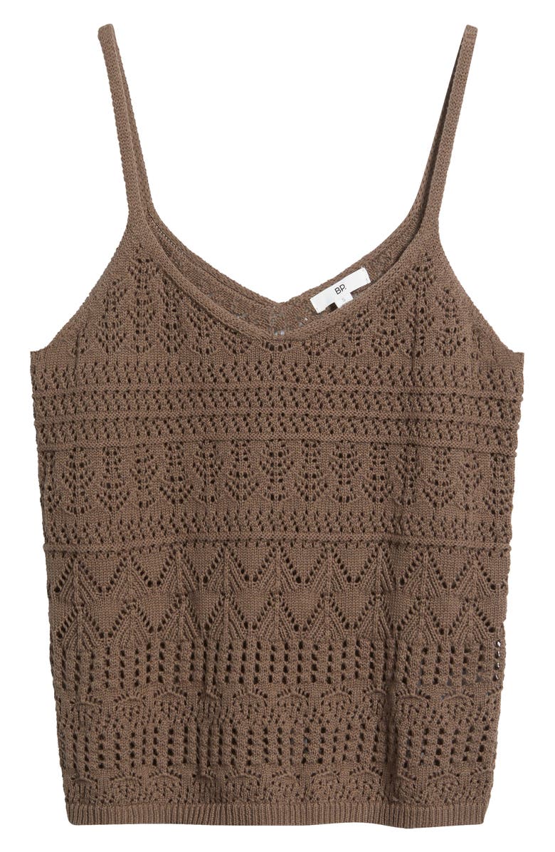 BP. Open Stitch Tank, Alternate, color, Brown Quartz