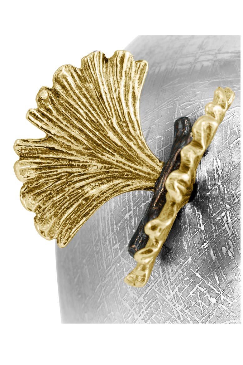 Butterfly Ginkgo Large Footed Vase, Alternate, color, SILVER/ GOLD