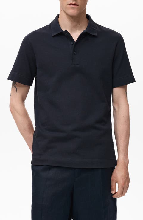 Fine Rib-Knit Polo