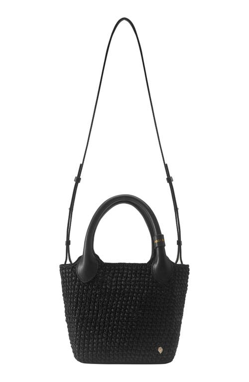 Helen Kaminski Mini Ampara Woven Tote Bag In Charcoal/black