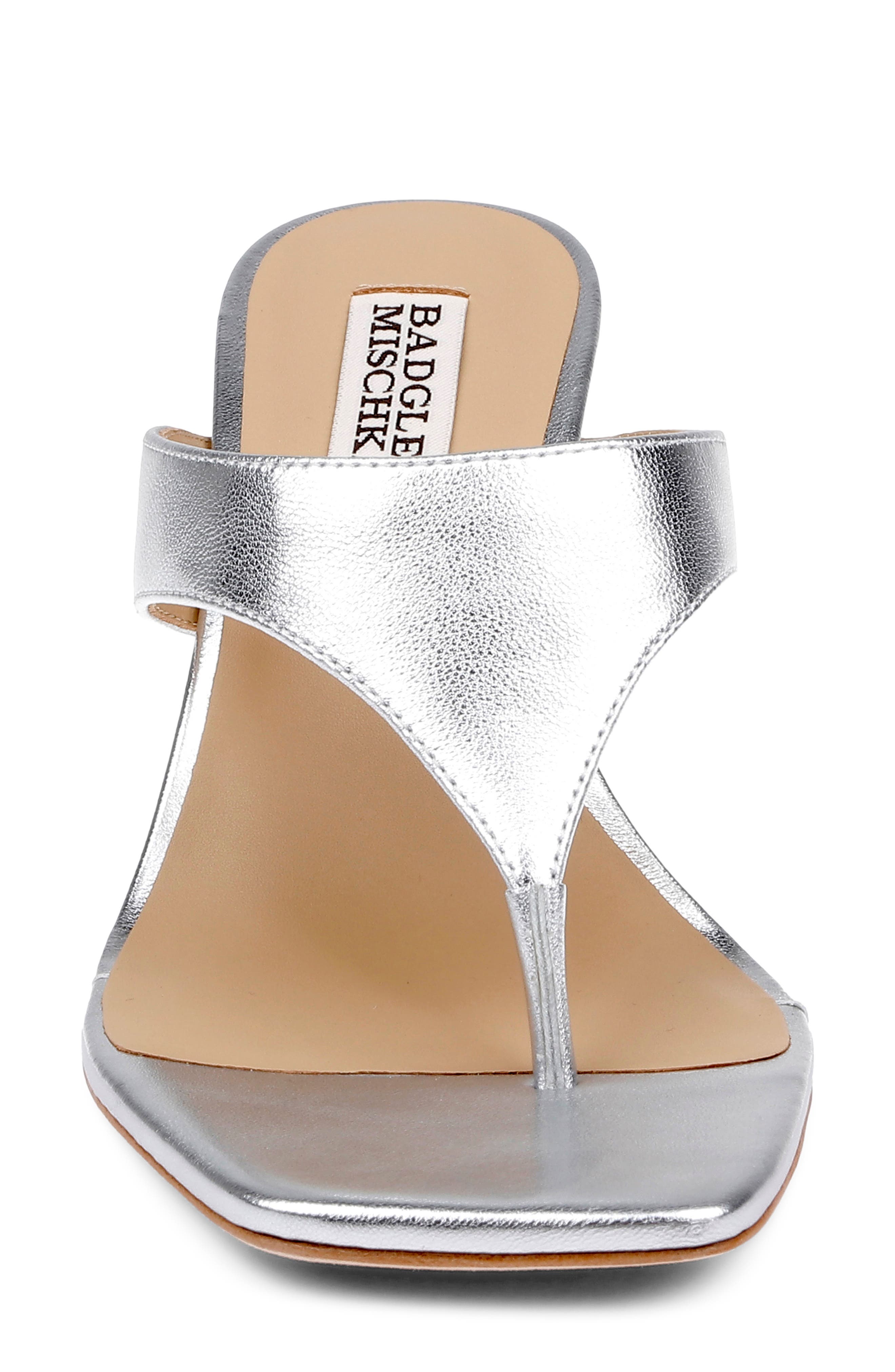 Badgley Mischka Collection Whitley Flip Flop, Alternate, color, Silver Metallic