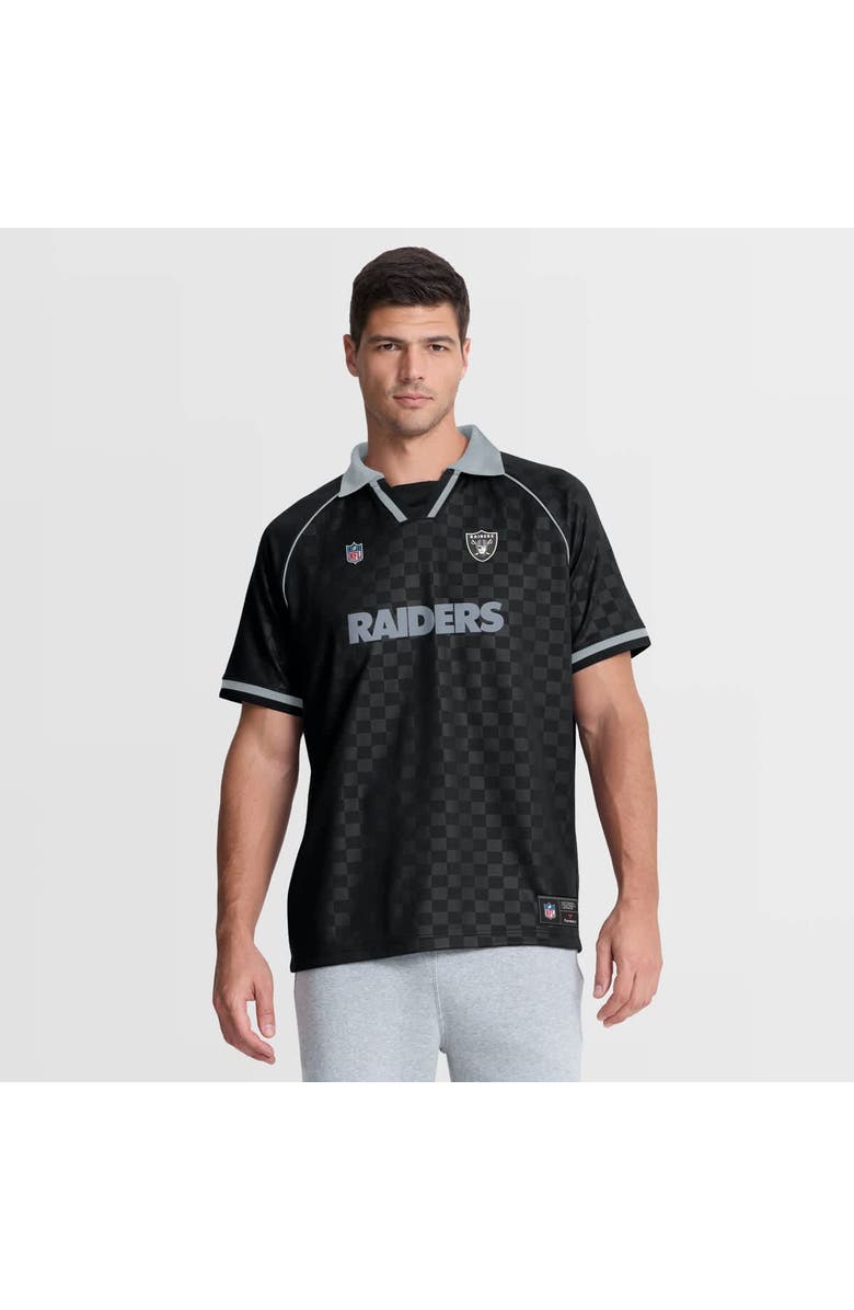 FANATICS Men's Fanatics Black/Gray Las Vegas Raiders Homerun Raglan V-Neck Polo, Main, color, Black