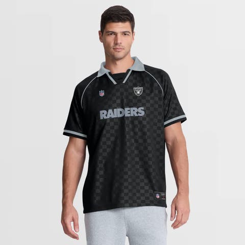Men's Fanatics Black/Gray Las Vegas Raiders Homerun Raglan V-Neck Polo