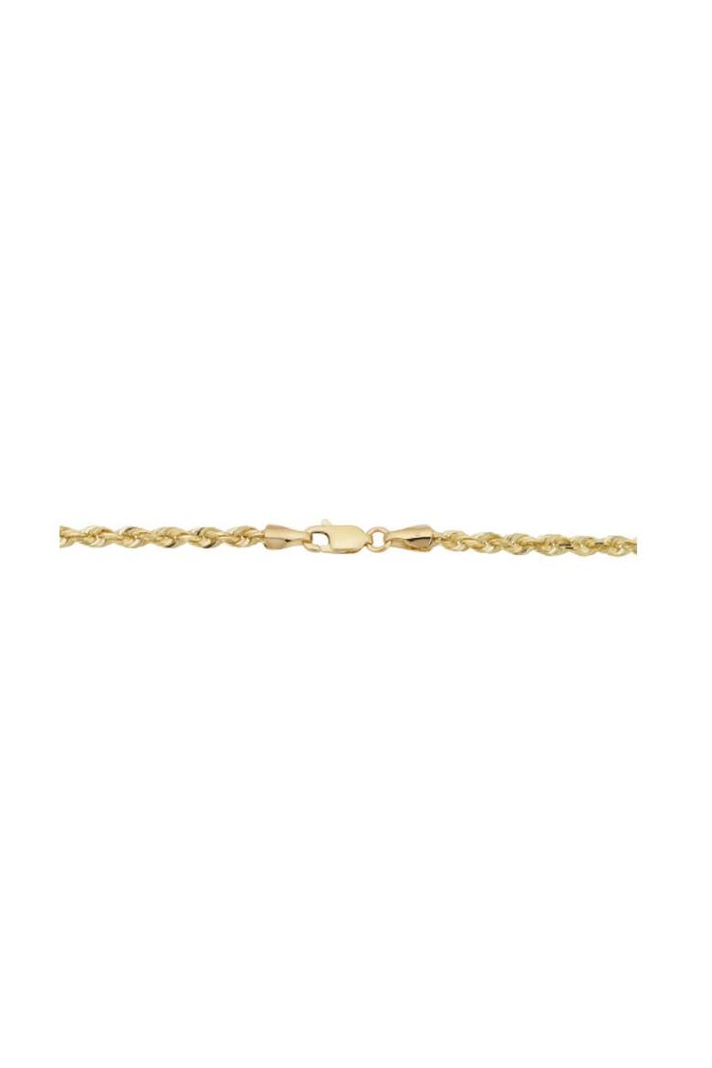 10k Gold 3.2mm Semi Solid Rope Chain Bracelet, Alternate, color, 10k Yellow Gold