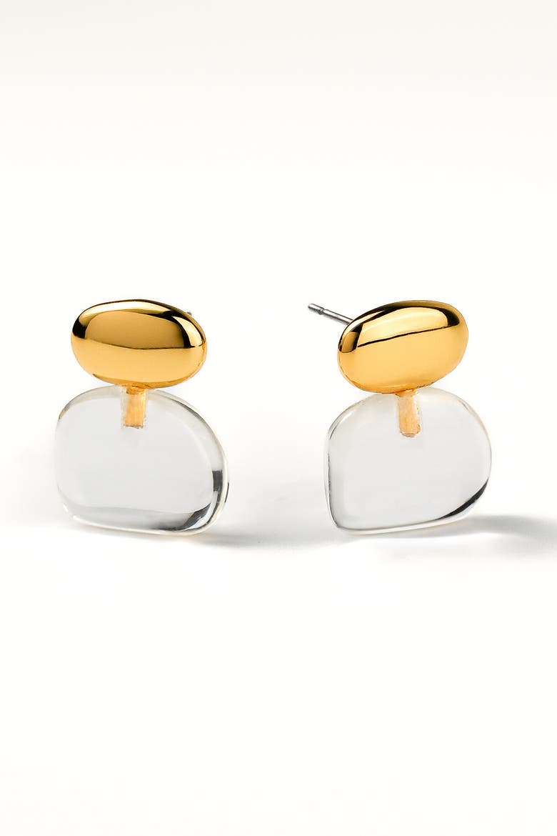 Pebble Stack Studs, Main, color, Gold