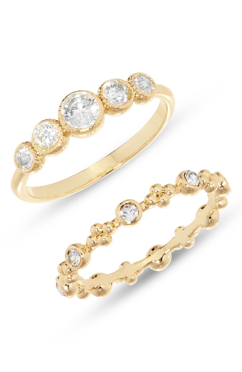 Covet Set of 2 Crystal Stackable Rings, Main, color,