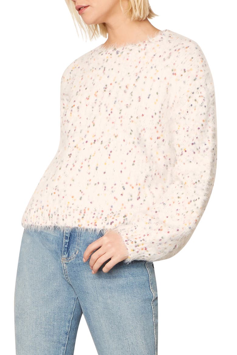 Whitney Confetti Fuzzy Pullover, Alternate, color, MARSHMALLOW