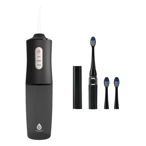 Water Flosser & Portable Sonic Toothbrush Oral Care Bundle - Complete On-the-Go Dental Hygiene Kit