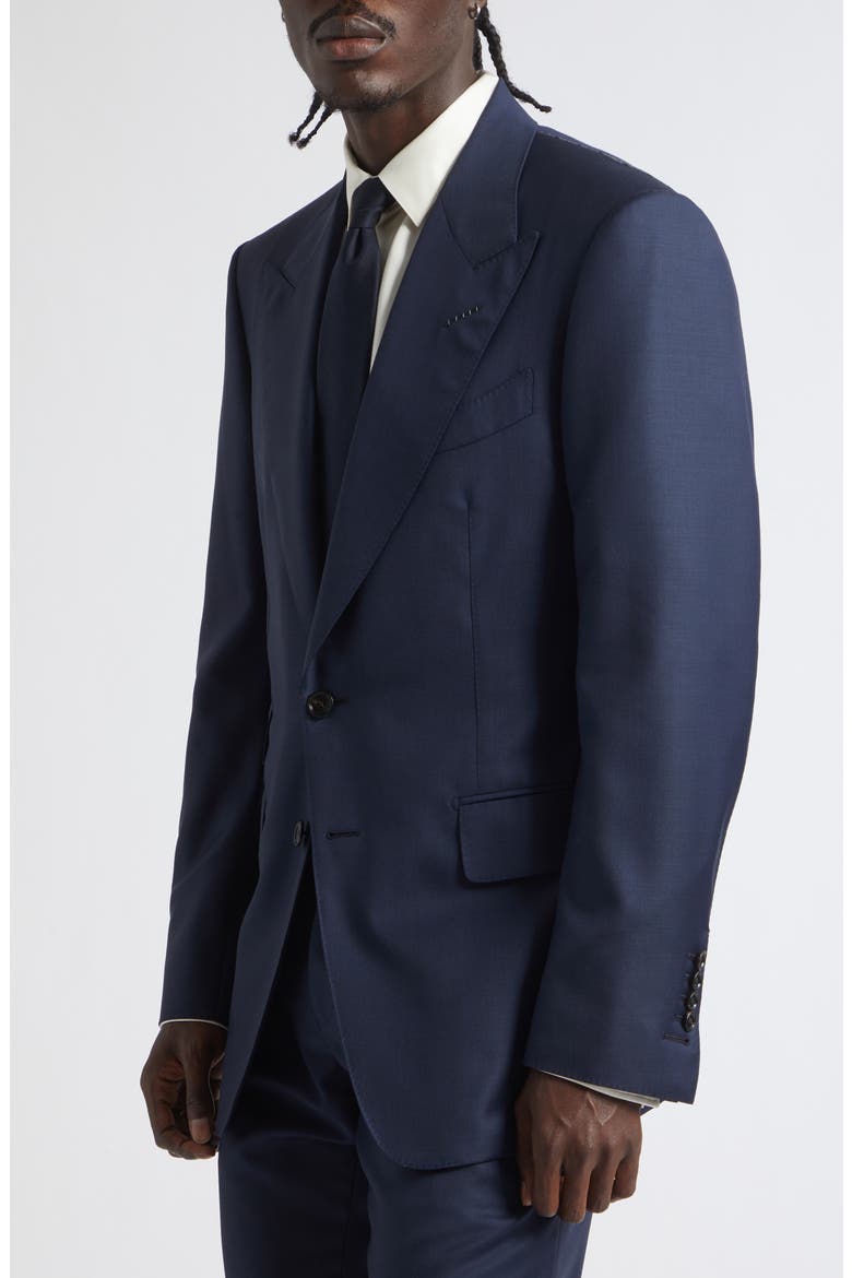 Shelton Wool Sharkskin Suit Jacket, Alternate, color, UCC NAVY