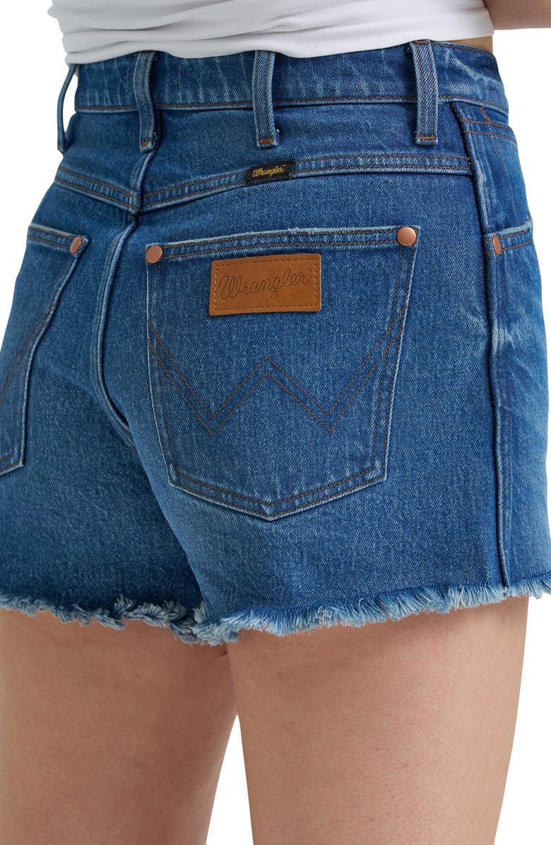 Wrangler Western Cutoff Denim Shorts, Alternate, color, 