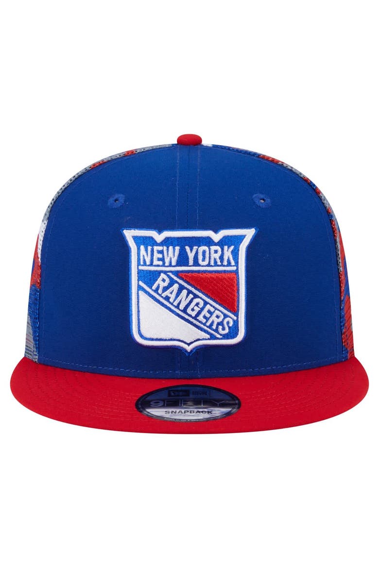 Men's New Era Blue/Red New York Rangers Camo Meshback 9FIFTY Snapback Hat, Alternate, color, Blue