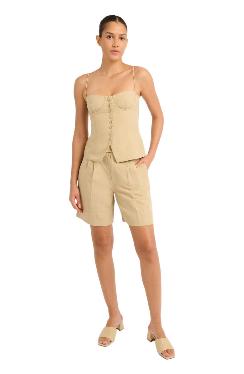 Onia Air Linen Underwire Corset Top, Main, color, Jute