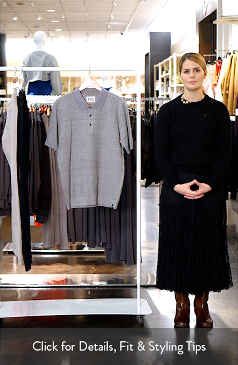 Tonal Stripe Cotton Polo Sweater, sales video thumbnail