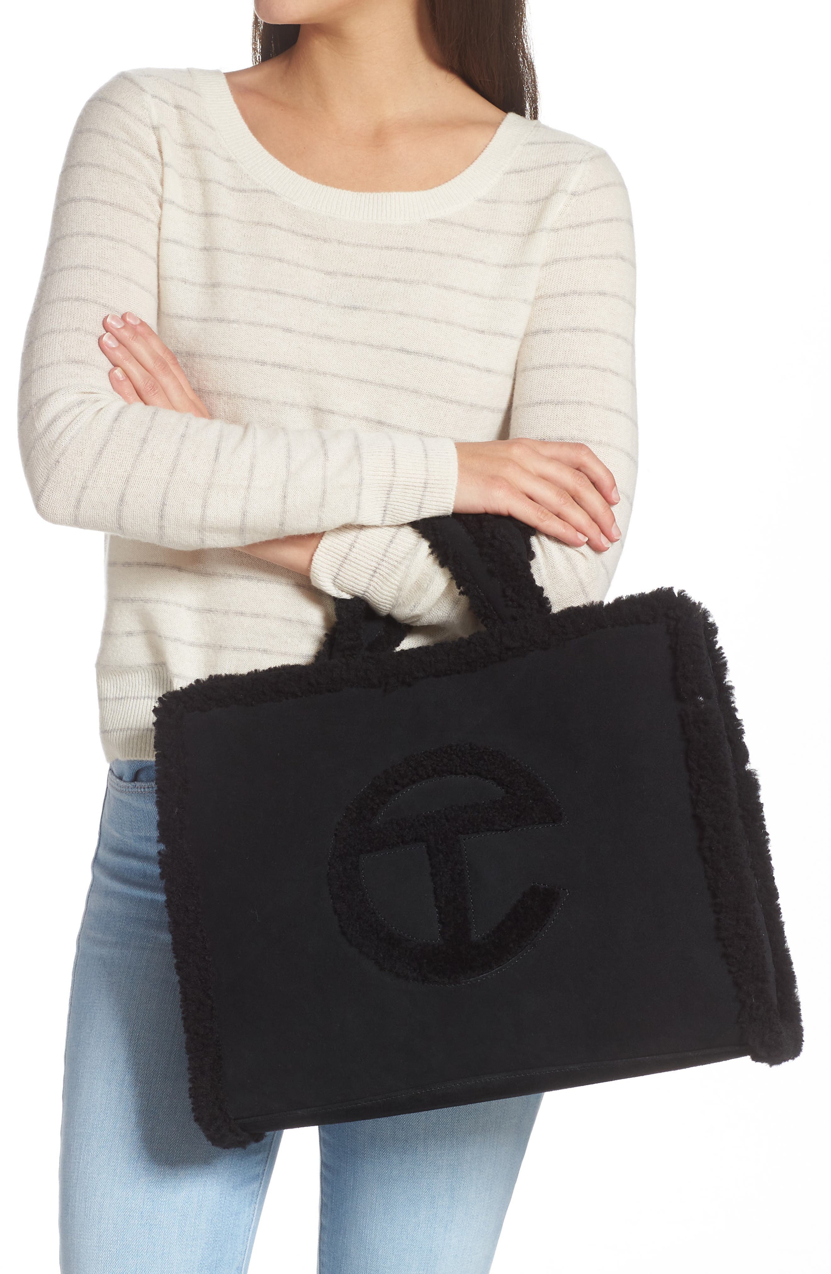 UGG<sup>®</sup> x TELFAR Gender Inclusive Medium Genuine Shearling Shopper, Alternate, color, 