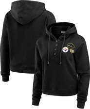 WEAR by Erin Andrews Women's WEAR by Erin Andrews  Black Pittsburgh Steelers Waffle Hoodie Pullover Top