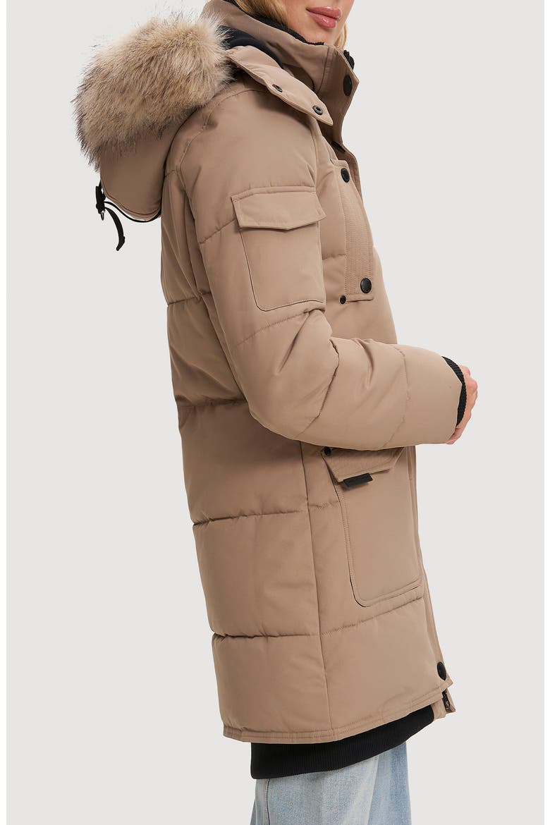 Astrid Heavyweight Faux Fur Trim Jacket, Alternate, color, SAND
