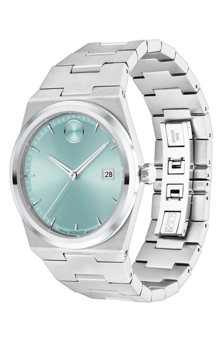 Movado Bold Quest Bracelet Watch, 40mm, Alternate, color, Blue